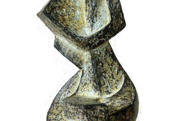 sculpture argile couple abstrait