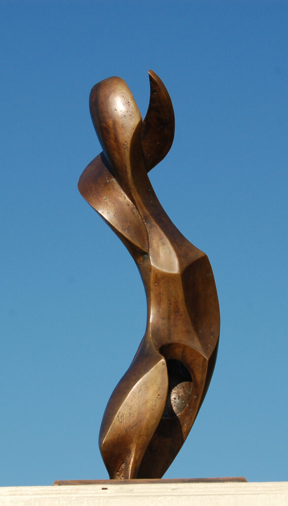 sculpture bronze golfeur abstrait
